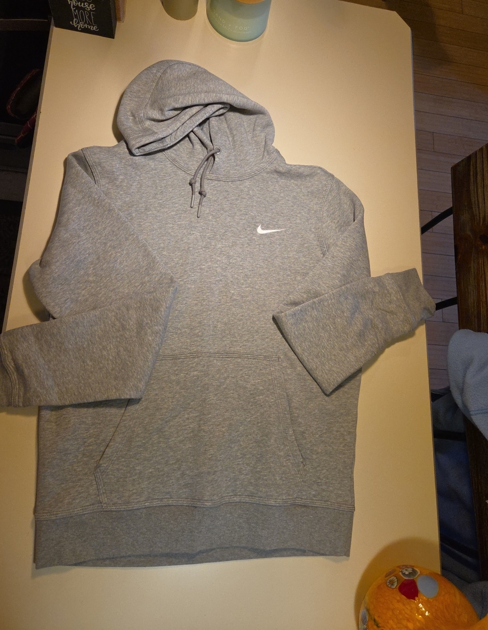 Nike Grey Pullover Hoodie with White Swoosh